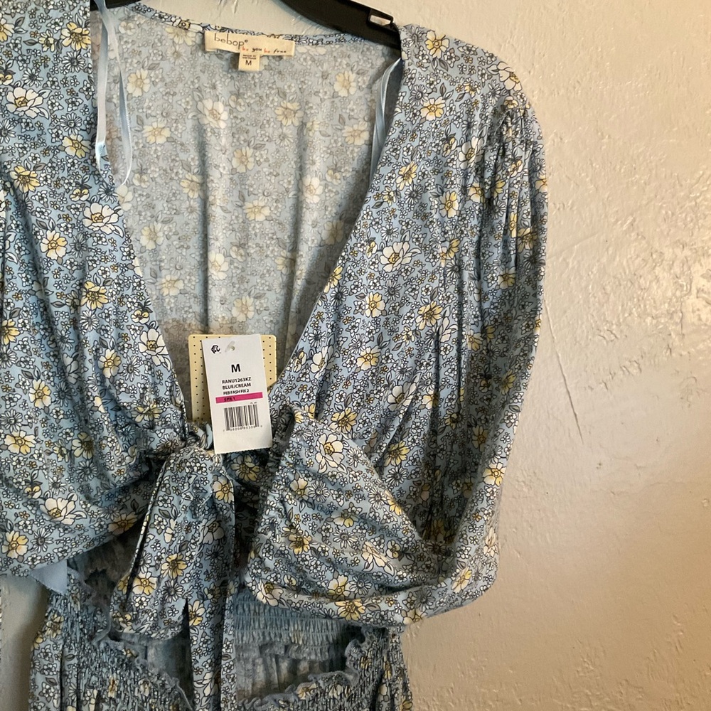 Blue Floral Wrap Dress
